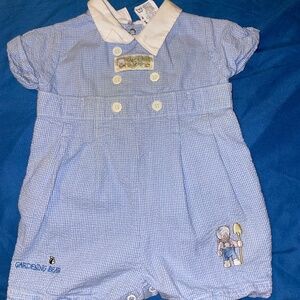 Blue and White one piece Mcbaby outfit